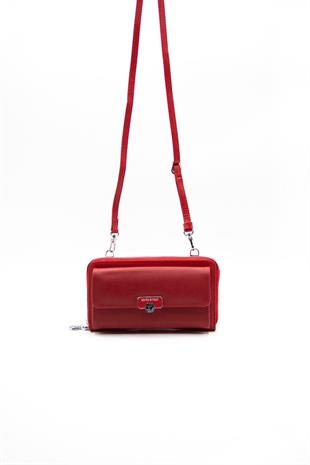 Silver & Polo SP921 Kadın Telefon Çantası Düz Kırmızı