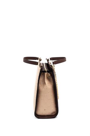 Silver & Polo SP1166 Kadın El Çantası Logolu Nut-Kahve