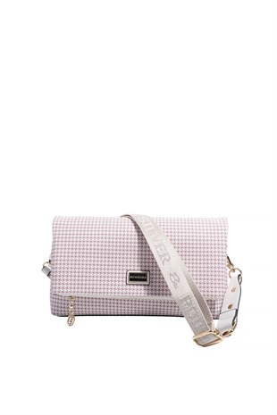 Silver & Polo SP1278 Kadın Çapraz Çanta King Desen Bordo-Kemik