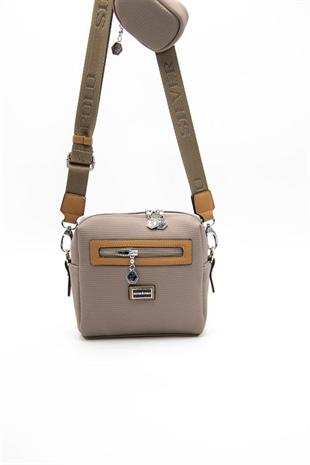 Silver & Polo SP1038 Kadın Çapraz Çanta Petek Kum-A.Taba