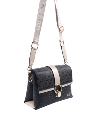 Silver & Polo SP1275 Kadın Çapraz Çanta Logolu Siyah-S.Nut