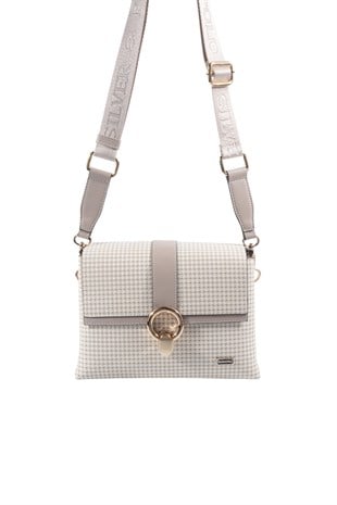 Silver & Polo SP1275 Kadın Çapraz Çanta King Desen Kum-Kum Beji