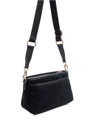 Silver & Polo SP1184 Kadın Çapraz Çanta Süet Siyah