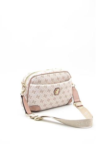 Silver & Polo SP1094 Kadın Çapraz Çanta Monogram Pembe-Somon