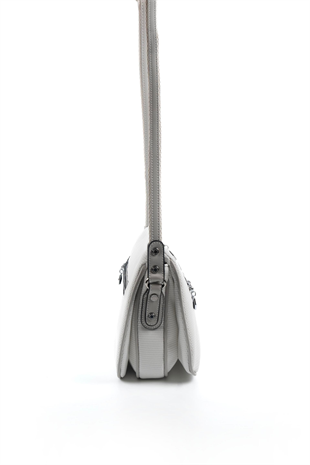 Silver & Polo SP818 Kadın Çapraz Çanta Petek Beyaz-A.Gri