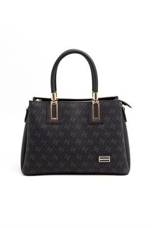 Silver & Polo SP1000 Kadın El Çantası Monogram Siyah