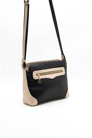 Silver & Polo SP364 Kadın Çapraz Çanta Logolu Siyah-S.Nut
