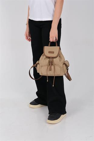 1207 Kadın Sırt Çantası  Vizon-Camel