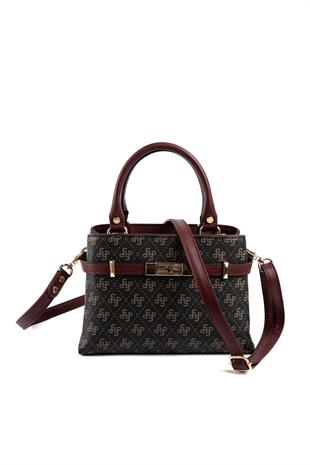 Silver & Polo Kahve Sarı - Bordo SP1149 El Çantası