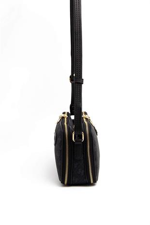 Silver & Polo SP899 Kadın Çapraz Çanta Monogram Siyah