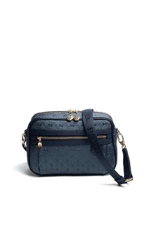 Silver & Polo SP1280 Kadın Çapraz Çanta Logolu Lacivert-Lacivert