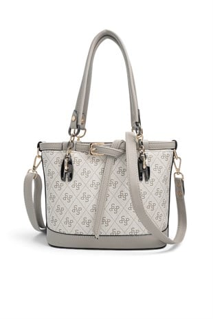 Silver Polo A.Gri - Gri Monogram Kadın El Çantası SP1155