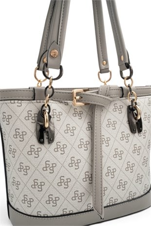 Silver Polo A.Gri - Gri Monogram Kadın El Çantası SP1155