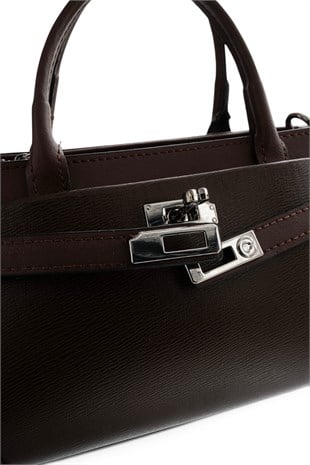 Silver Polo Kahve - Kahve Düz Kadın El Çantası SP1260