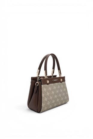 Silver Polo Y.Yeşil - Kahve Monogram Kadın El Çantası SP1293