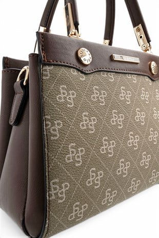 Silver Polo Y.Yeşil - Kahve Monogram Kadın El Çantası SP1293