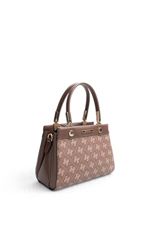 Silver Polo Kahve - Kahve Monogram Kadın El Çantası SP1292