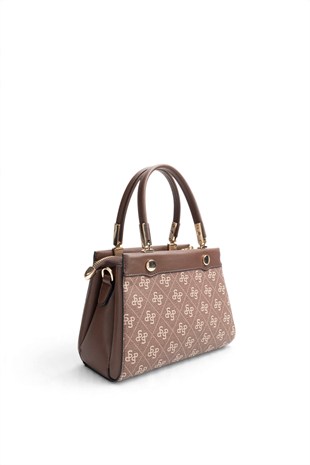 Silver Polo Kahve - Kahve Monogram Kadın El Çantası SP1292