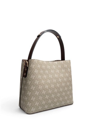 Silver Polo Y.Yeşil - Kahve Monogram Kadın El Çantası SP1293