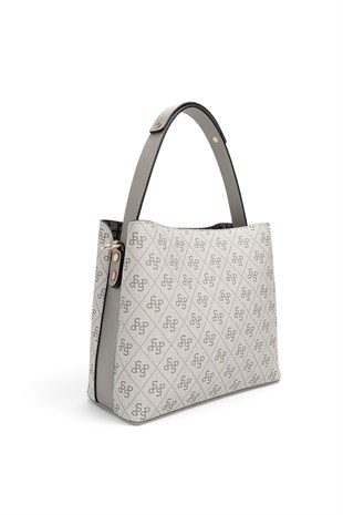 Silver Polo A.Gri - Gri Monogram Kadın El Çantası SP1293