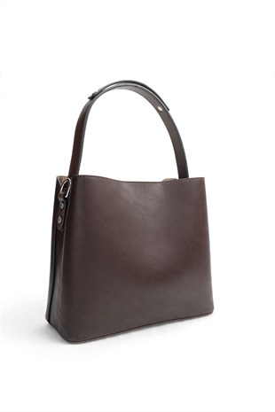 Silver Polo Kahve - Kahve Oreo Kadın El Çantası SP1293