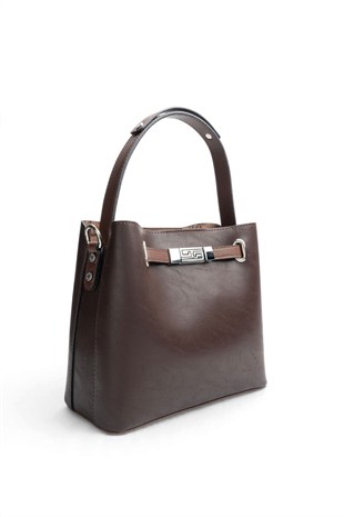Silver Polo Kahve - Kahve Oreo Kadın El Çantası SP1293