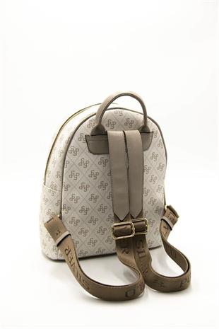 Silver & Polo SP1062 Kadın Sırt Çantası Monogram Bej-Kum