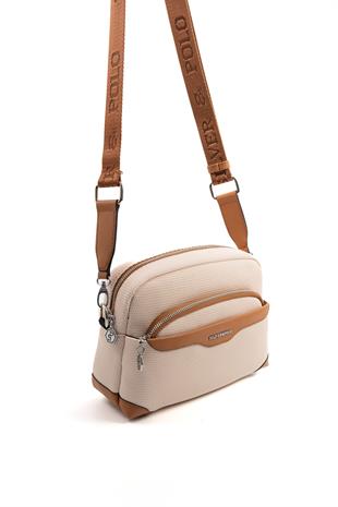 Silver & Polo Bej - A.Taba SP1201 Kadın Çapraz Çanta