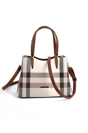 Silver & Polo Krem - Taba SP1205 Kadın El Çantası