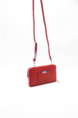 Silver & Polo SP921 Kadın Telefon Çantası Düz Kırmızı