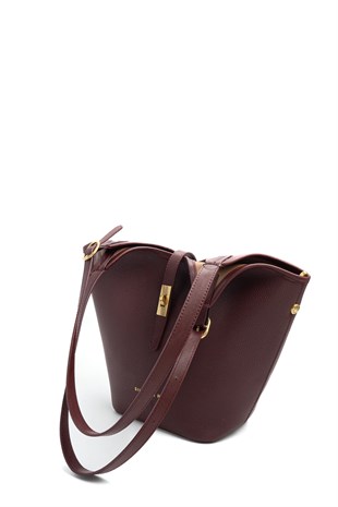 Silver Polo 1246 Kadın Omuz Çantası Mini Rolax Bordo-Bordo