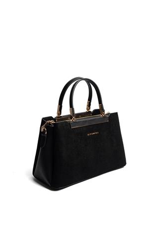 Silver & Polo SP913 Kadın El Çantası Süet Siyah-Siyah