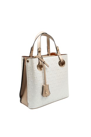 Silver & Polo SP975 Kadın El Çantası Logolu Sedef-S.Nut