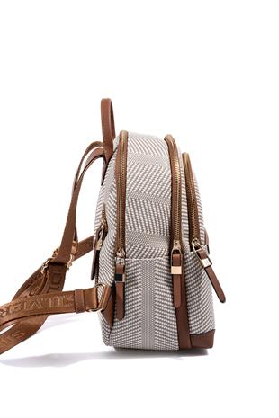 Silver & Polo SP1265 Kadın Sırt Çantası Hasır Bej-Taba