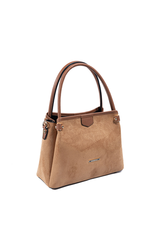 Silver & Polo SP1254 Kadın El Çantası Süet Taba
