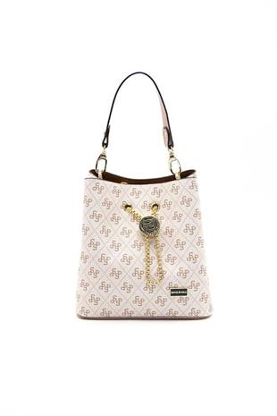 Silver & Polo SP967 Kadın Çapraz Çanta Monogram Pembe-Somon