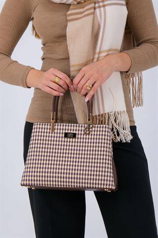 Silver & Polo Kahve Sarı - Kahve SP1098 Kadın El Çantası