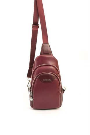 Silver & Polo SP959 Kadın Vücut Çantası Düz Bordo