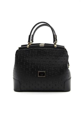 Silver & Polo SP706 Kadın El Çantası Logolu Siyah-Siyah