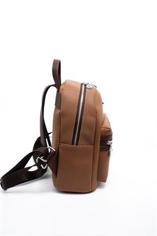 Silver & Polo SP1146 Kadın Sırt Çantası Petek Karamel-Kahve