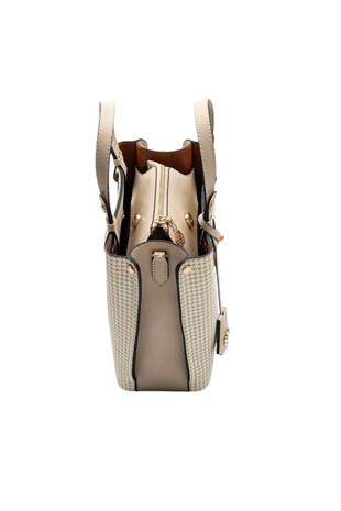 Silver & Polo SP975 Kadın El Çantası King Desen Kum-Kum Beji