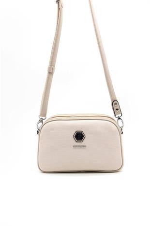 Silver & Polo SP745 Kadın Çapraz Çanta Petek Bej-Bej