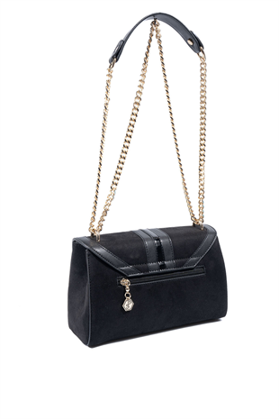 Silver Polo SP1139 Kadın Çapraz Çanta Süet Siyah-Siyah