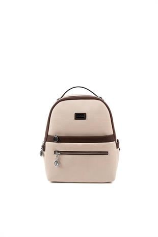 Silver & Polo SP1061 Kadın Sırt Çantası Petek Bej-Kahve
