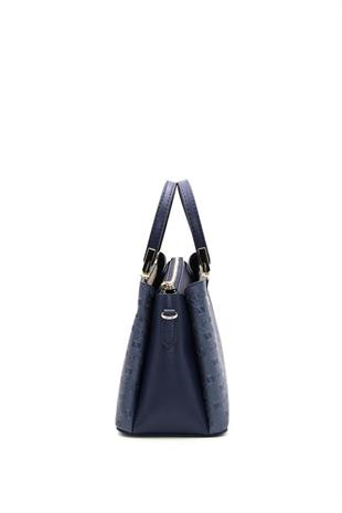Silver & Polo SP913 Kadın El Çantası Logolu Lacivert-Lacivert