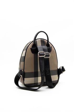 Silver & Polo SP945 Kadın Sırt Çantası Ekose Kahve-Siyah