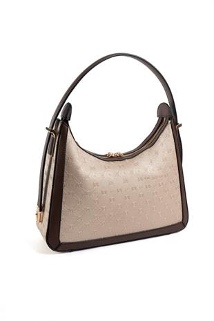 Silver & Polo SP1187 Kadın Omuz Çantası Logolu Nut-Kahve