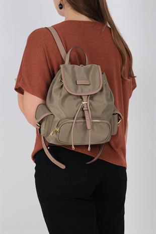 1207 Kadın Sırt Çantası  Yeşil-Kum