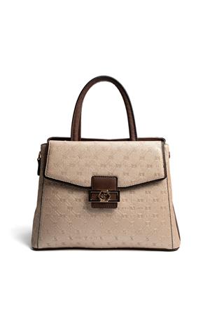 Silver & Polo SP1264 Kadın El Çantası Logolu Nut-Kahve