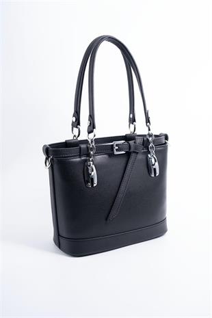 Silver & Polo SP1155 Kadın El Çantası Düz Siyah-Siyah